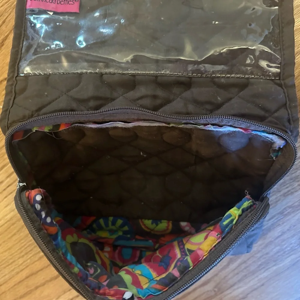 Buckhead Betties Hanging Toiletry Bag in Brown Floral Paisley Pattern